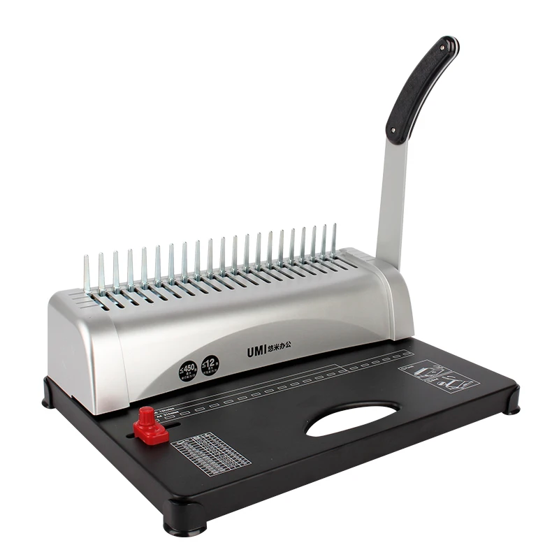 Office desktop easy use A4 size 450 sheets paper hand manual  perforating binding  bookbinding machine