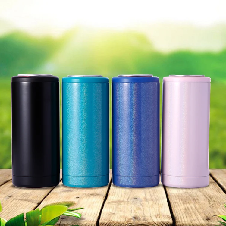 
Wholesale Double Wall Stainless Steel 12oz Beverage Beer Cola slim Can Cooler 