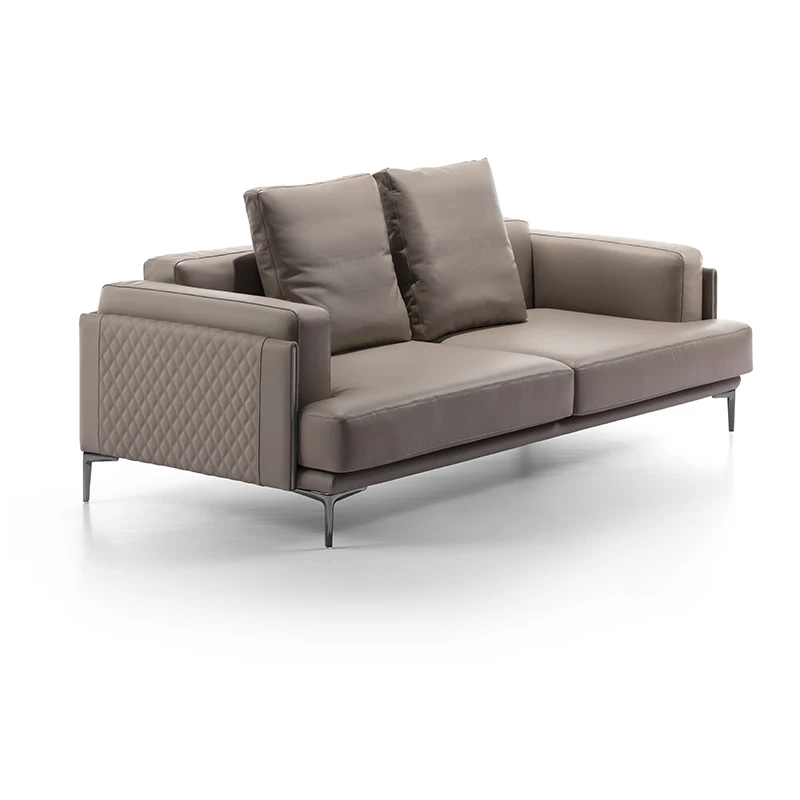 Винтажный стиль диван из натуральной кожи 3 местный Современный дизайн офисная домашняя мебель бежевый цвет диван для продажи