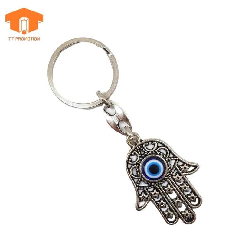 Custom Keychains Hold Protect Nazar Boncuk Metal Oriental Keyring Turkish Evil Blue Eye Keychain