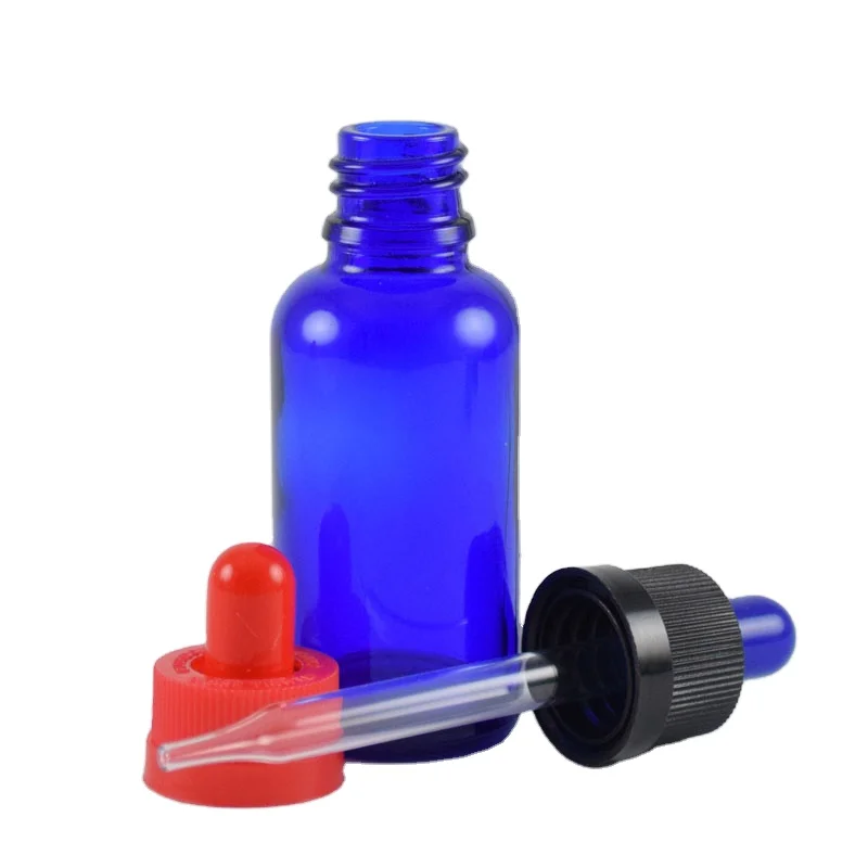10ml 30ml blue cbd oil bottle 10 ml 30 ml glass dropper bottle for essential oil