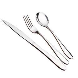 Savall HoReCa Cheap custom new spring silver stainless steel 1012 cutlery set flatware Knife Fork Spoons Dinner Set for hotel