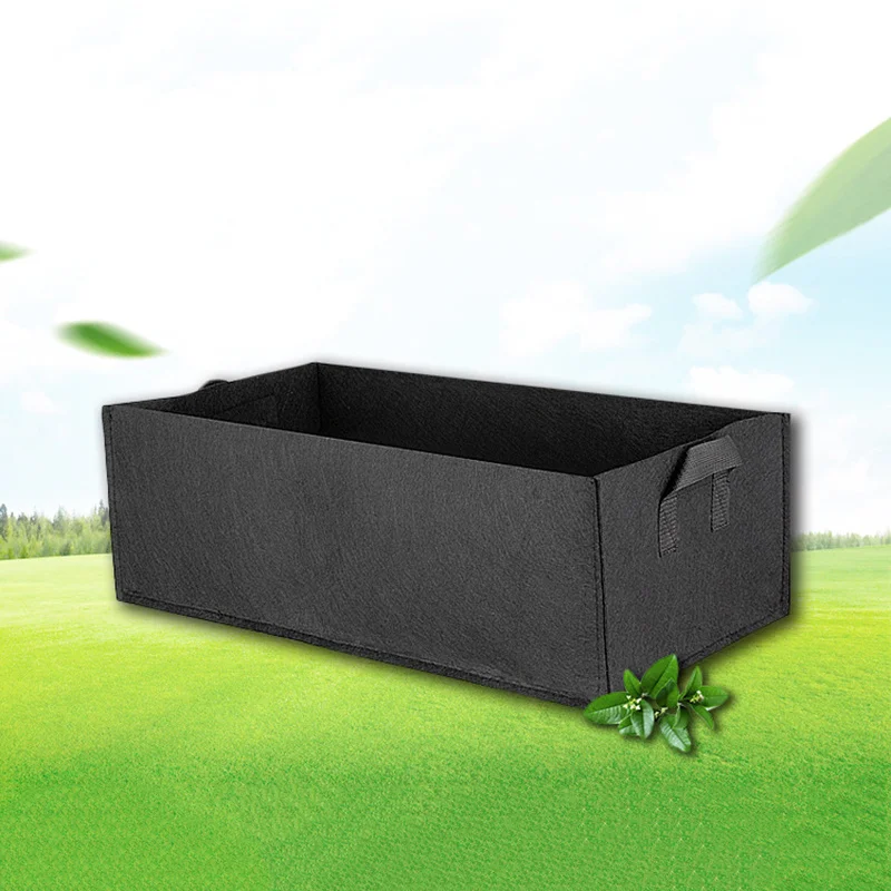 Grow Bag Garden Bed Anti-Corrosion Outdoor Vegetable Planter Non-woven Fabric Seedling Gallon Tree Handle Rectangle Strawberry