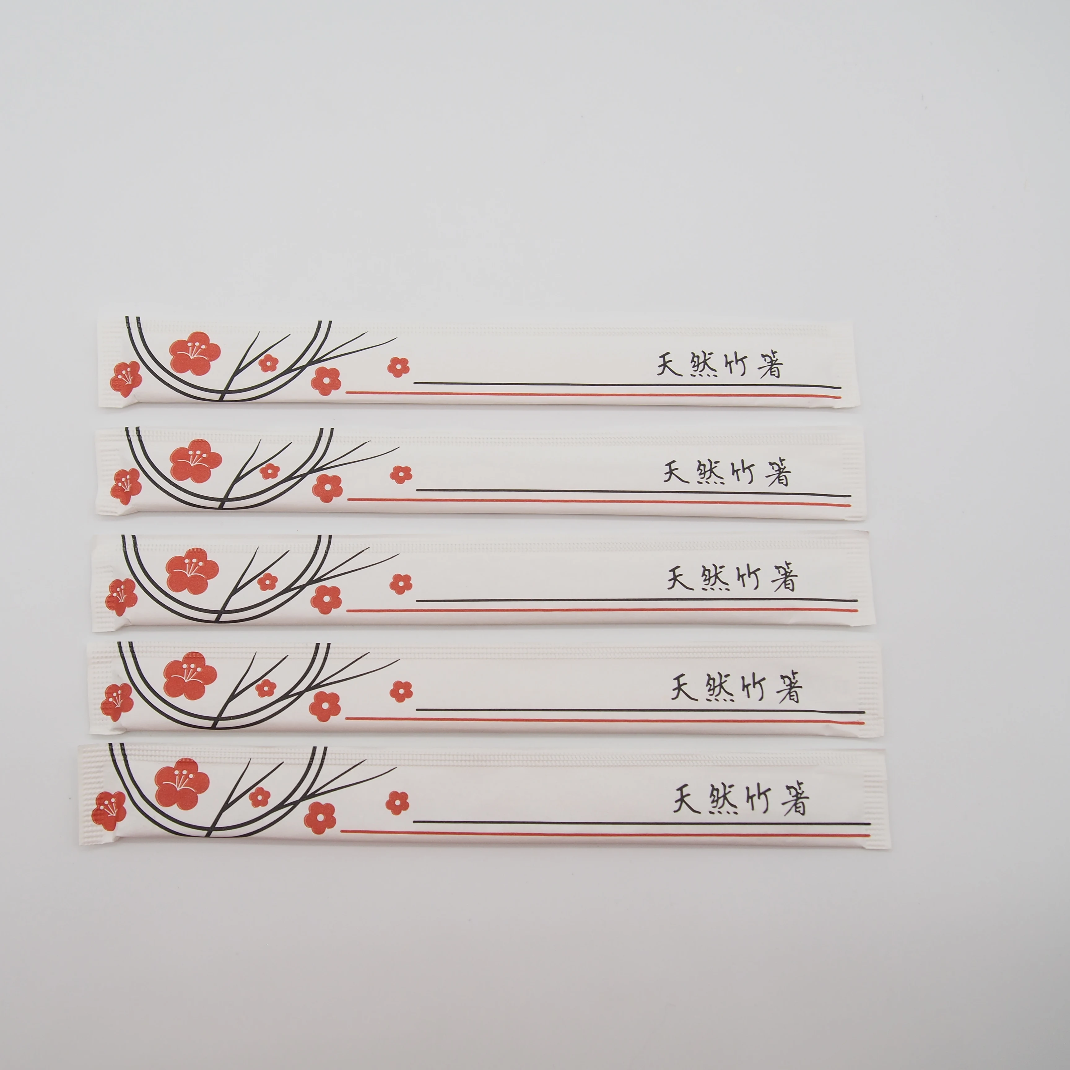 Premium Bamboo Chopsticks paper sleeve wrapped Disposable Asian Cuisine natural no burrs noodles chop sticks