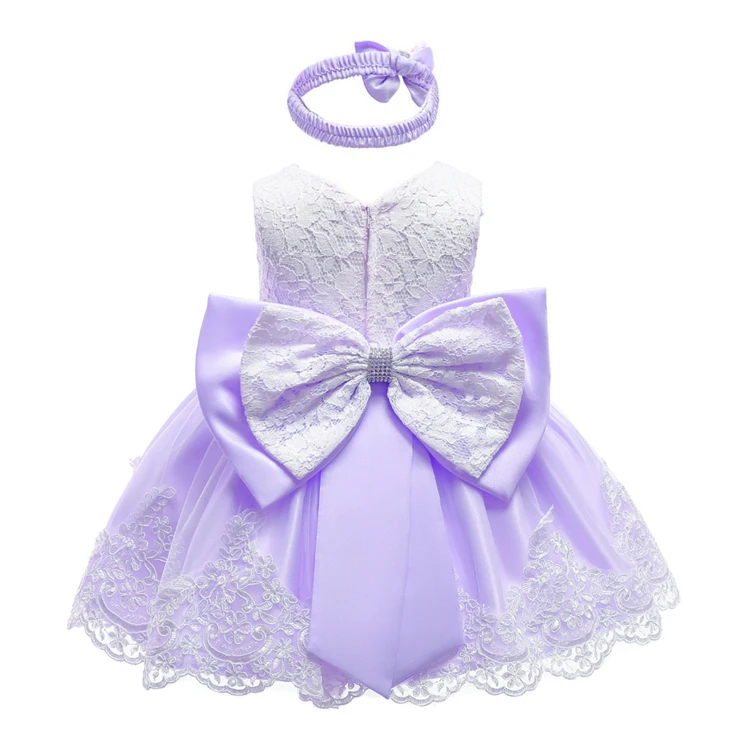 Flower Girls Lace Wedding Dress Baby Girls Christening Cake princess Dresses for Party Occasion Kids Baby Birthday Dress