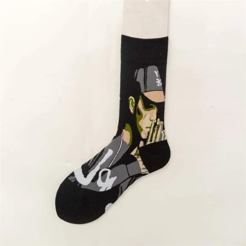 Wholesale custom logo design Calcetines cotton mens socks unisex Customized fashion colorful funny happy crew socks men