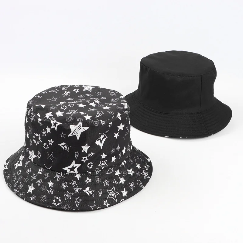 
New Star Black Double Sided Cherry Cartoon Animal Wild Japanese Art Custom Fisherman Hat 