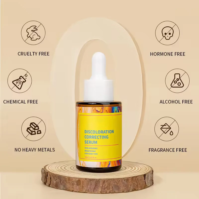 OEM ODM Anti Aging Lift Brightening Skin Care Hyaluronic Acid Vitamin C E Peptide Collagen Facial Discoloration Correcting Serum