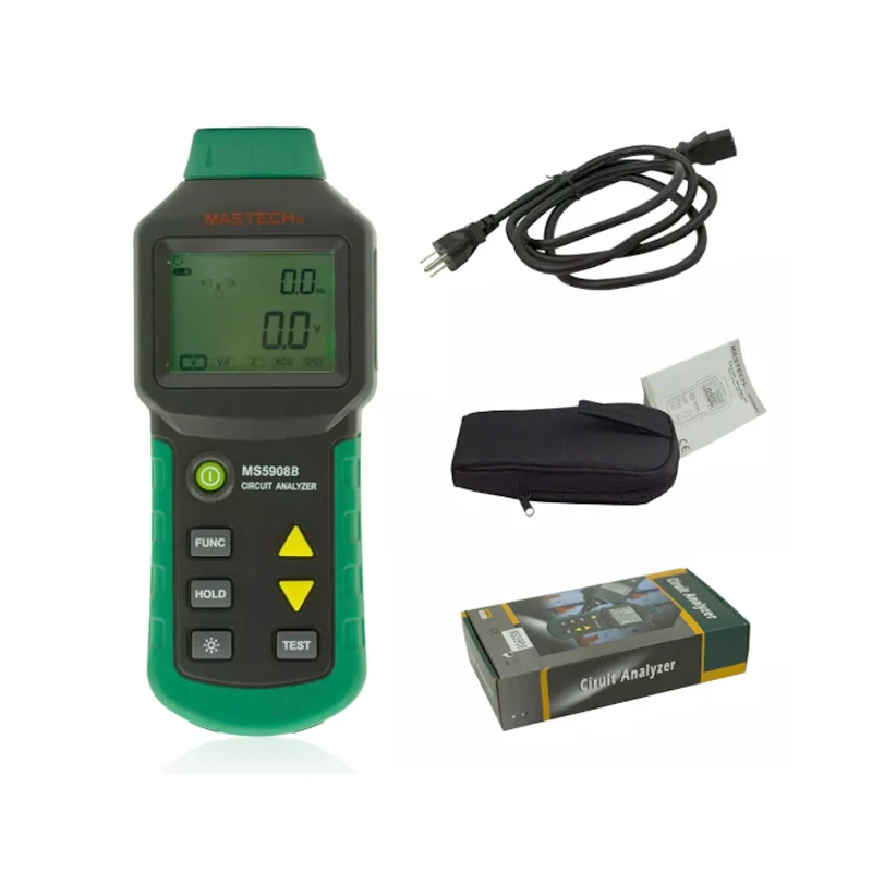 Circuit Analyzer Mastech TRMS AC Low Voltage Distribution Line Fault Tester RCD GFCI Sockets Testing MS5908B MASTECH
