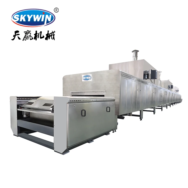 Industrial Bakery Production Line Small 18m Automatic Conveyor Belt Gas Tunnel Drying Oven For Bread Biscuit Cookie Baking