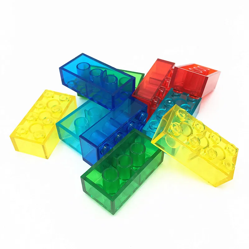 MOC bricks 1KG 2x4 Dots transparent Plastic Multi Color small particle MOC Compatible Building Brick Toys boys girls