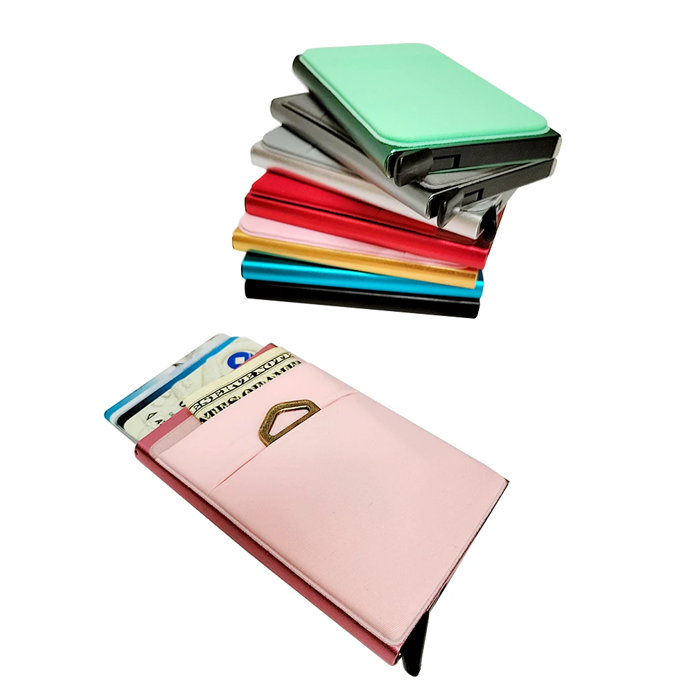 Smart Slim popup and Thin Minimalist pop up Wallets for Men and Women,  RFID Metal Money Clip Wallet Pop Up Wallet