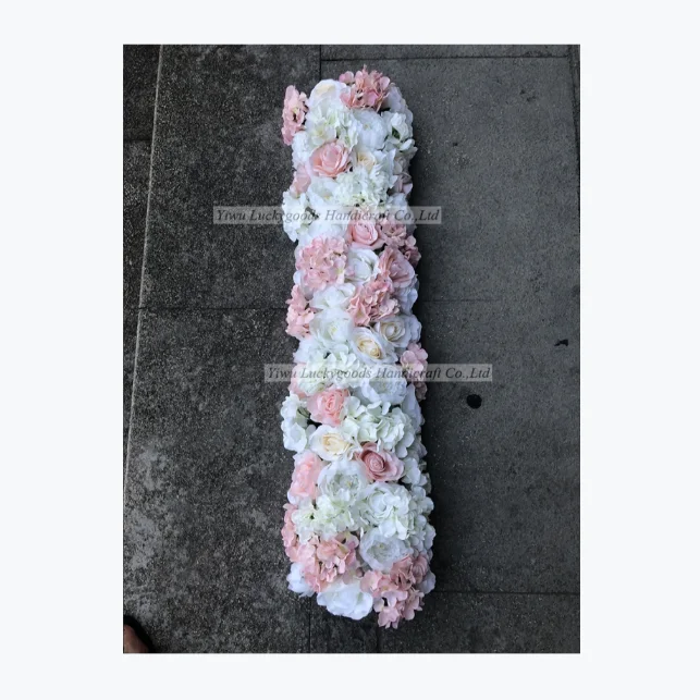 
Lfb981pink silk rose flower wedding floral arrangement table flower garland for wholesale 