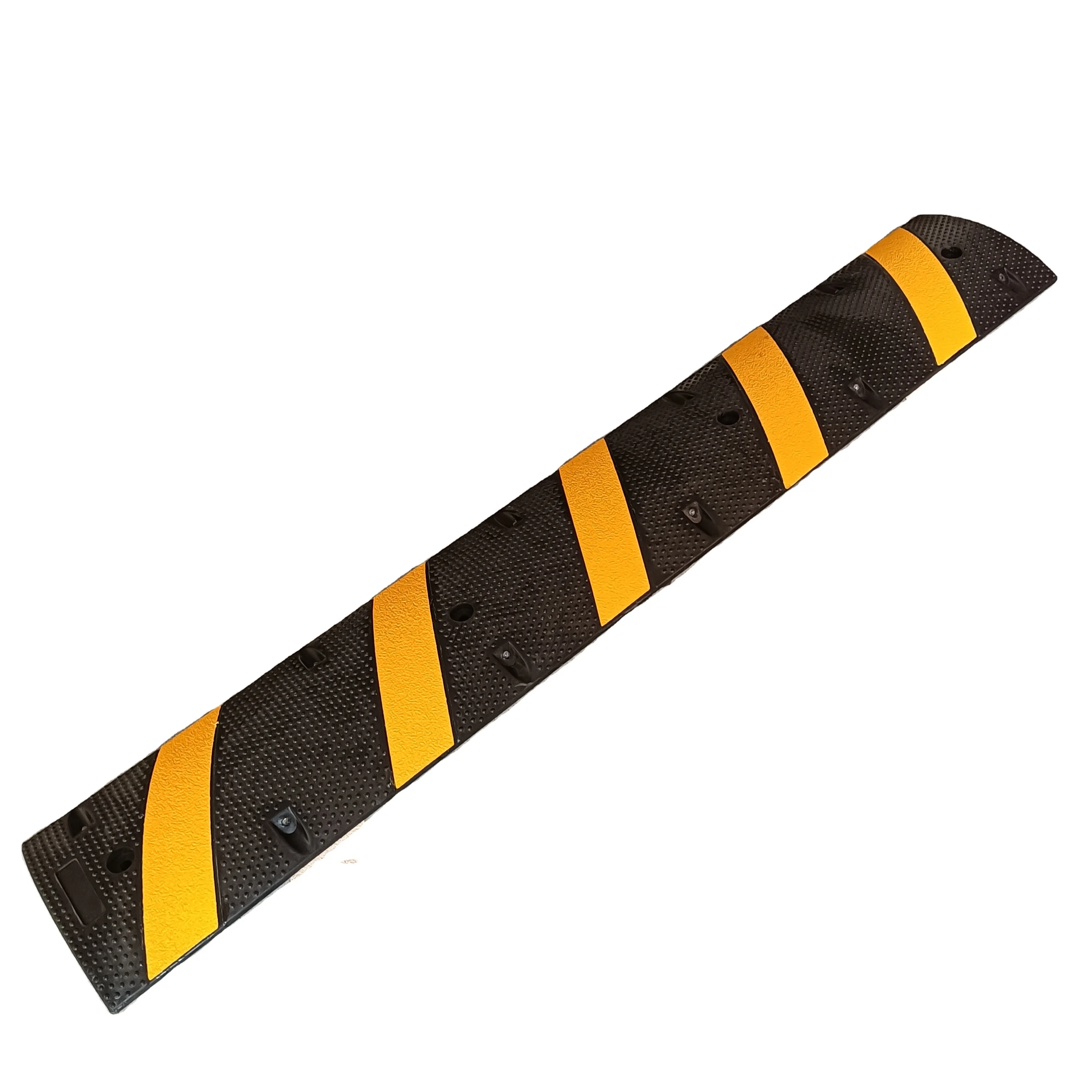 6  FT Rubber Traffic Speed Bumps Heavy Duty Modular Driveway Speed Bump Black Yellow Cable Protector Ramp