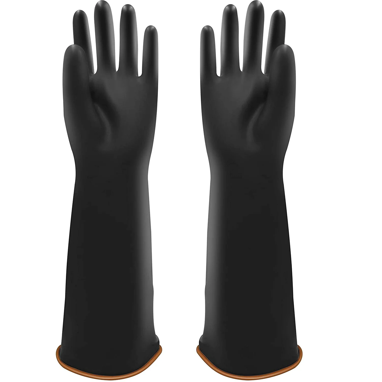 Latex rubber hand gloves industrial black rubber gloves 40cm industrial rubber gloves black