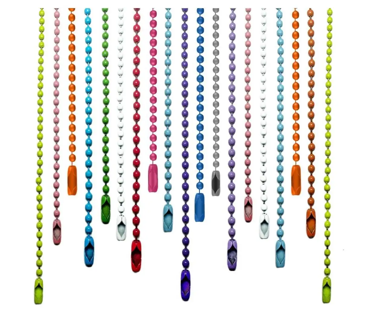 Colorful Spray Paint red white pink blue 100pcs/bag wholesale 2.4mm ball bead chains colorful iron ball chain with clasp