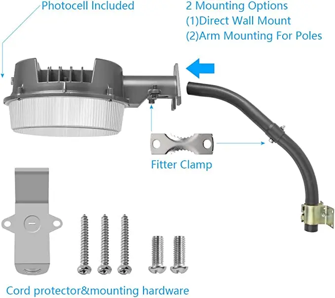 LED Barn Light 42W 5000K Dusk to Dawn LED Outdoor Lighting with Photocell 4950lm LED Security Area Light