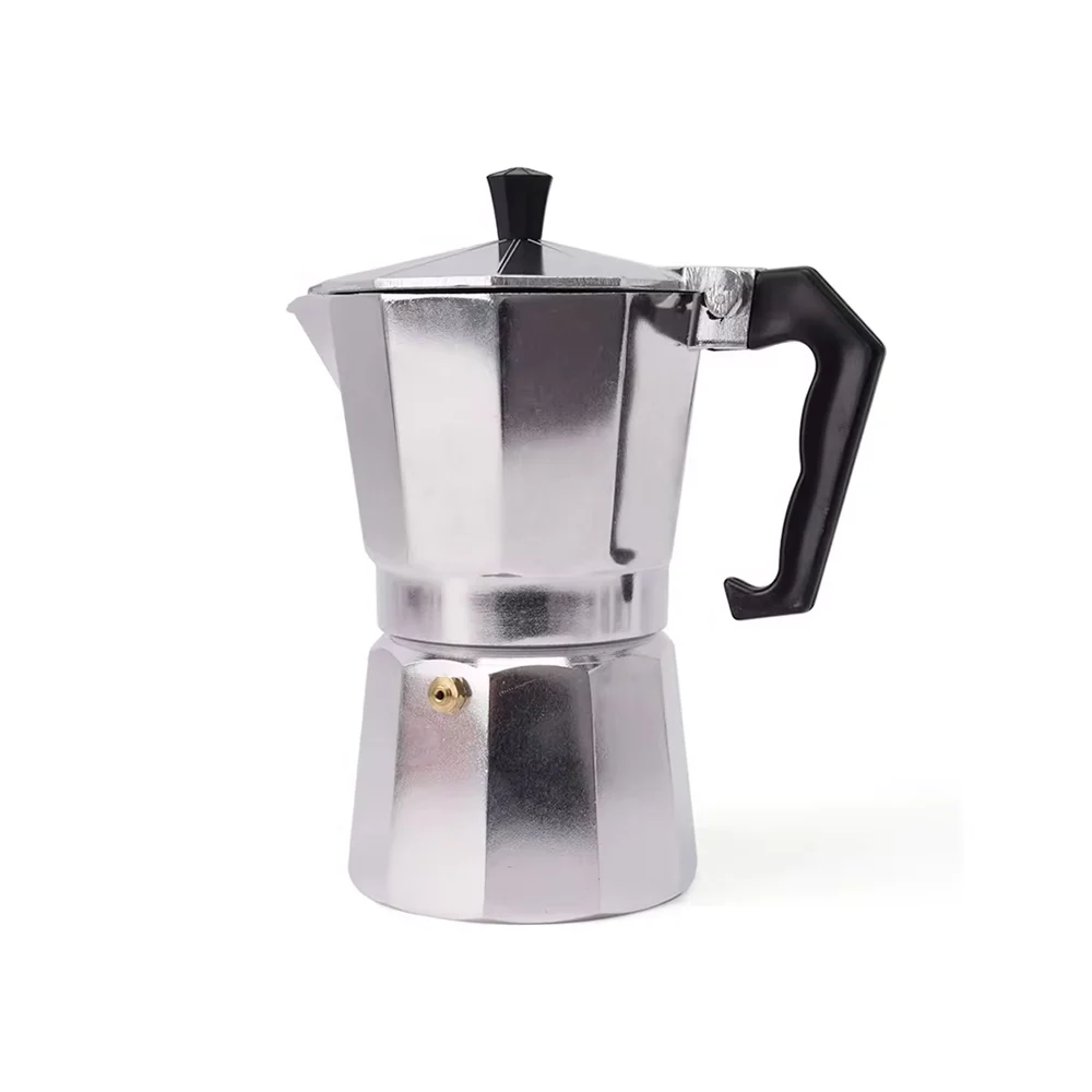 Custom Italian Aluminum alloy Espresso Moka pot Stovetop Espresso Maker Moka Pot Set Stainless Steel Coffee Moka Pot