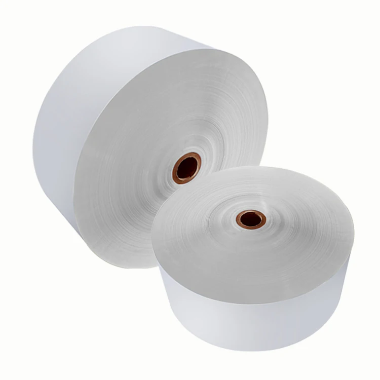 Top coated Self adhesive sticker thermal direct label silicone release glassine paper roll semi gloss material jumbo mother roll