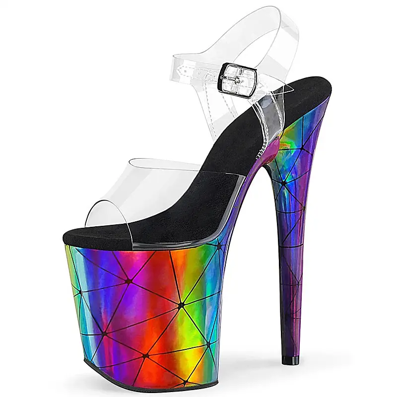 8In Ladies Exotic Sandals Women Pole Dance Shoes Colorful Nightclub Striptease Pole Dancer Shoes