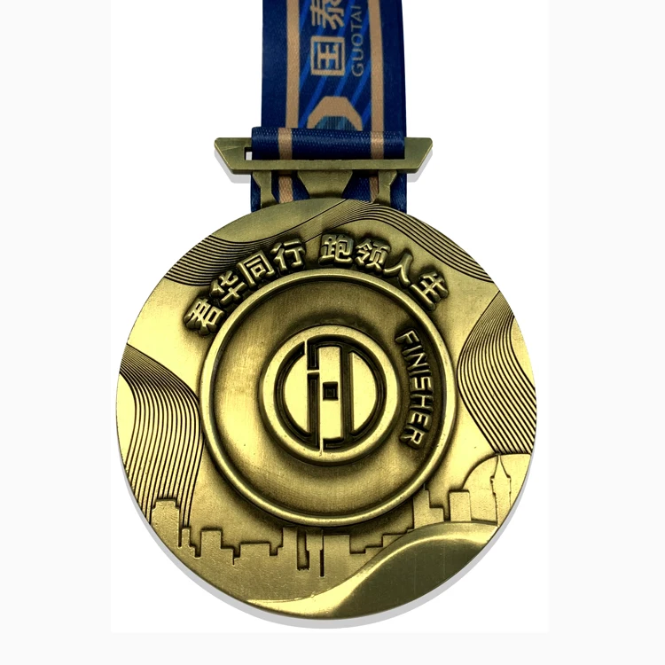 Factory cheap zinc alloy die-casting custom gold copper silver metal sports commemorative race medal