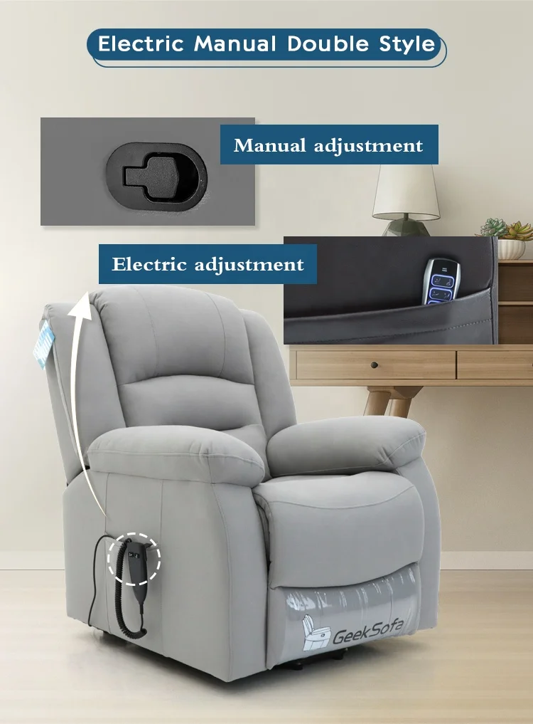 JKY Furniture micro Fabric Power Electric Recliner Sofa Chair Reclinable With Massage Function And Heat Function For Living Room