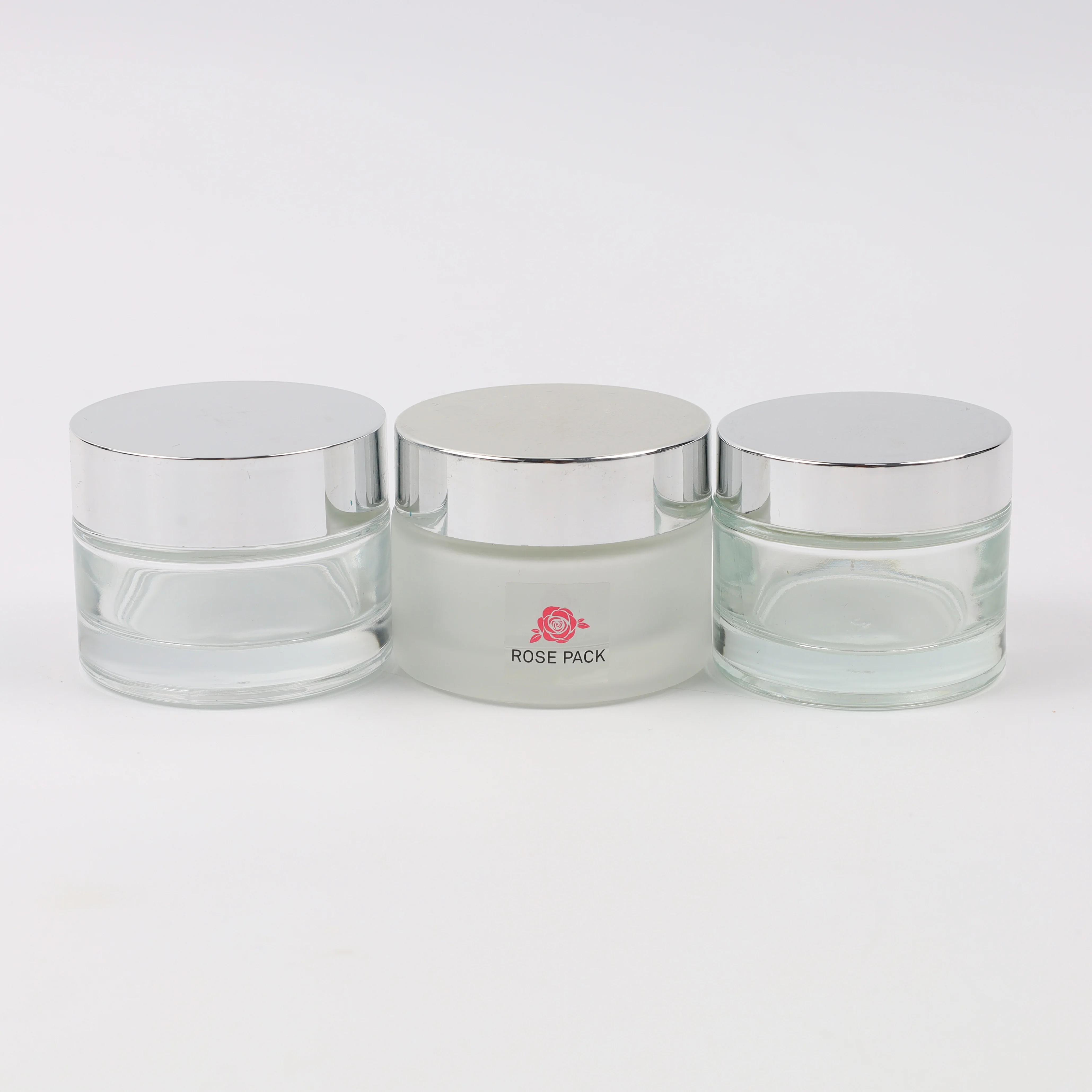 Frosted cylinder shape skin cream cosmetic container 30 ml 50 ml glass jar