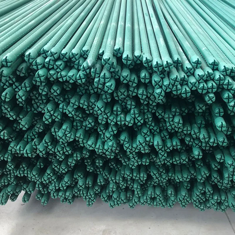 Green Plastic Plant Stakes Garden Support Fiberglass Rods for Plants and Trees
