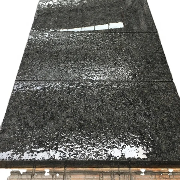 Sun Rising Natural Granite Angela Black Slab Tiles Flamed Surface