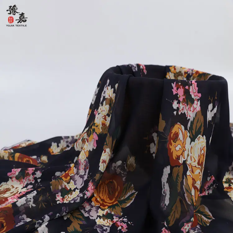 Georgette Printed Chiffon Fabric for Women Floral Dress