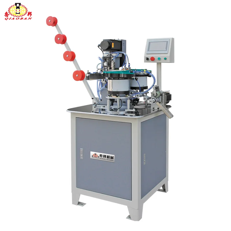 Automatic Metal Zipper Square Block and Insert Pin Machine and pin fixing and box fixing for Metal Zipper QB-044