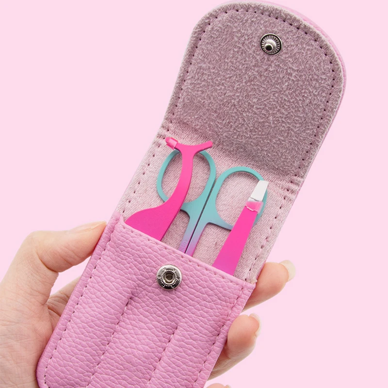 Private label stainless steel eyelash eyebrow scissors and private label eyelash tweezers for false eyelash