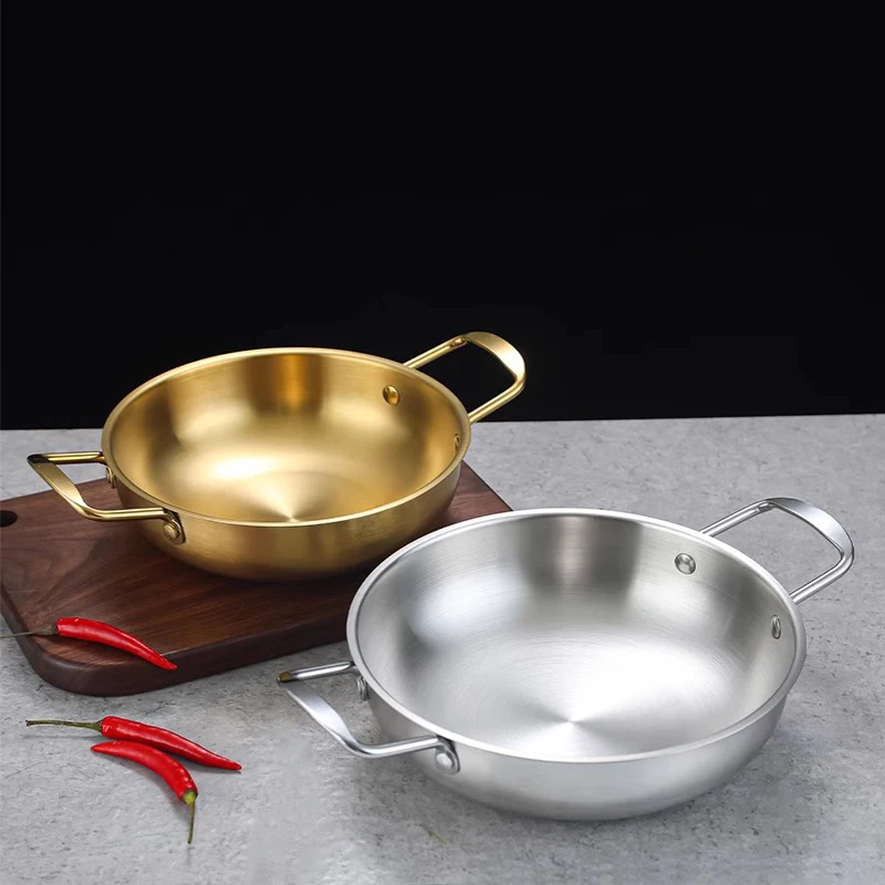 Noodles soup stock pasta ramen pot for crayfish cooking 201 stainless steel hotpot seafood dry pot paella pan