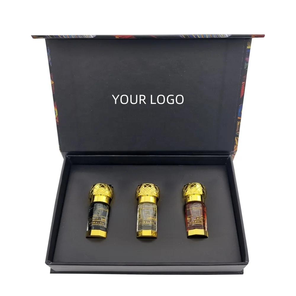 Custom Black Premium Cardboard Gift Boxes Perfume Bottle Paper Packaging Luxury Gift Box