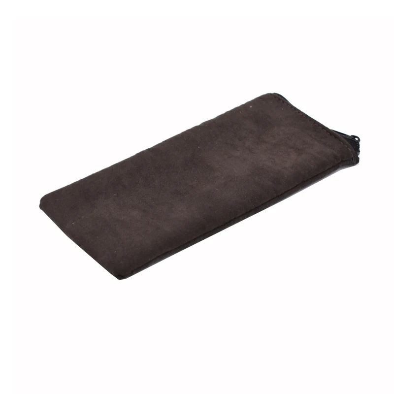 suede fabric eyeglasses case custom glasses pouch zipper glasses cases