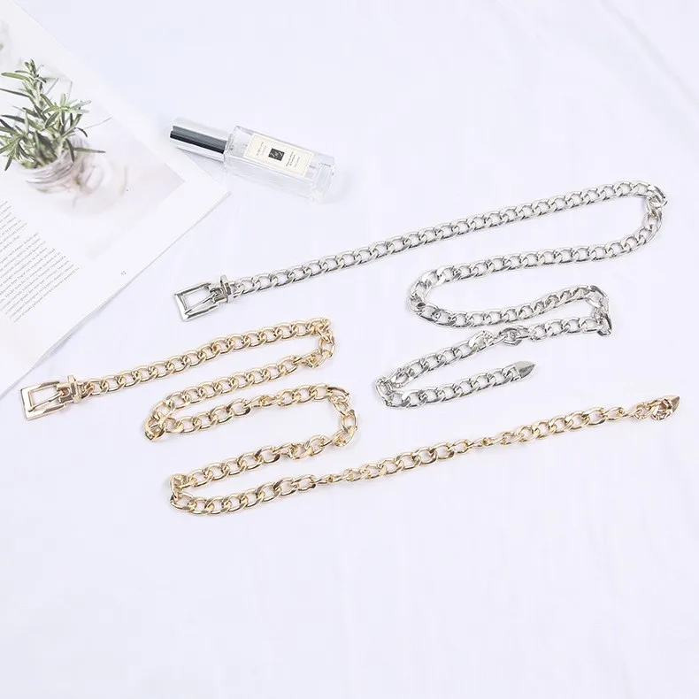 Unisex metal belt ins fashion accessories fashionable dress jeans belt chain belt wholesale