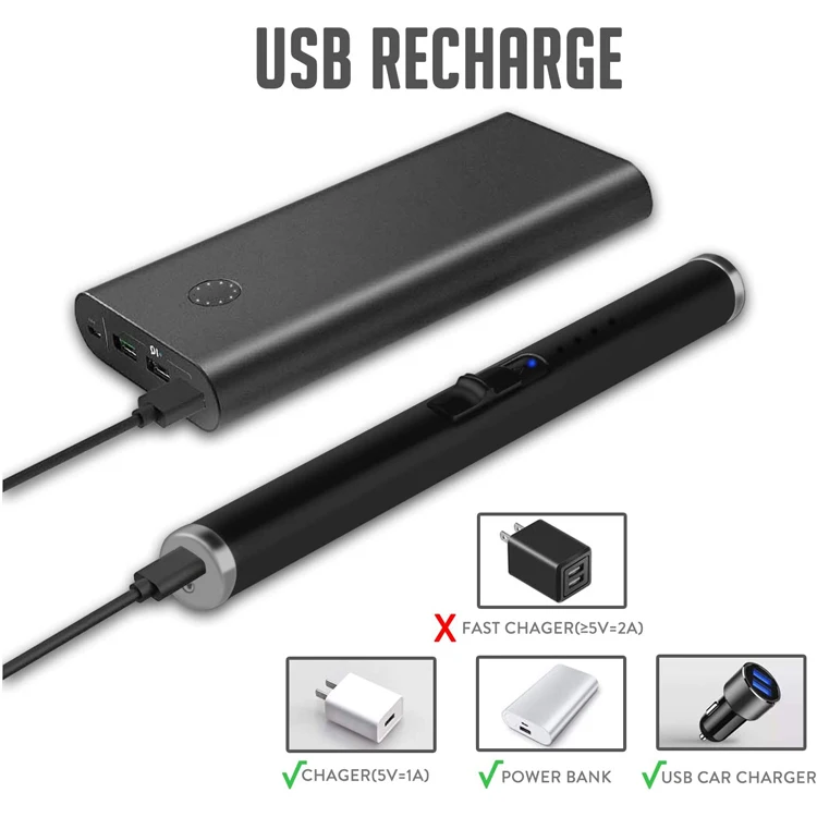 Custom Waterproof Wind Usb Rechargeable Arc Candle Electric Lighters