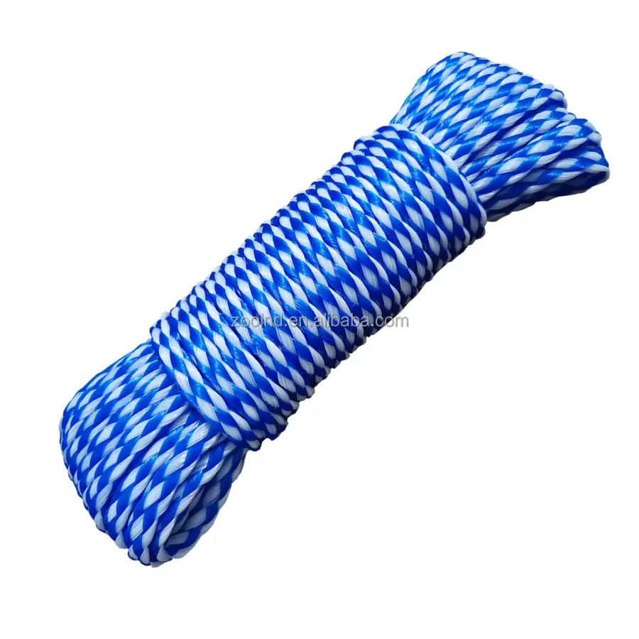 100% Polyethylene Monofilament Rope Mixed Color PE Hollow Braided Rope