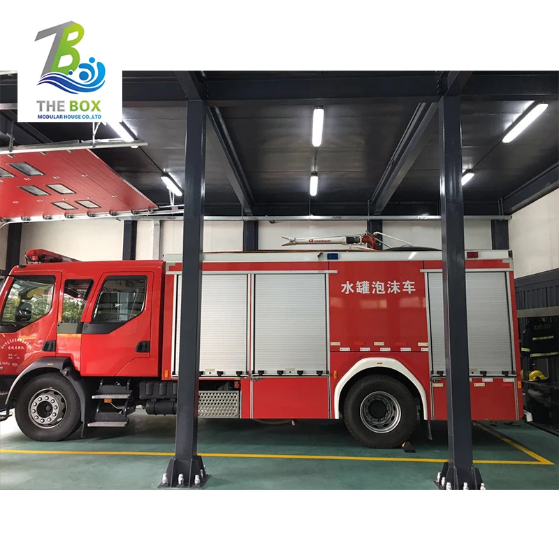 China Customized building design prefab container house facility prefab fire station