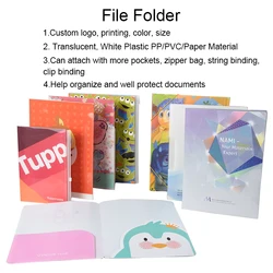 Рекламная Заказная Толстая пластиковая папка для файлов A4 PP с прозрачным карманом