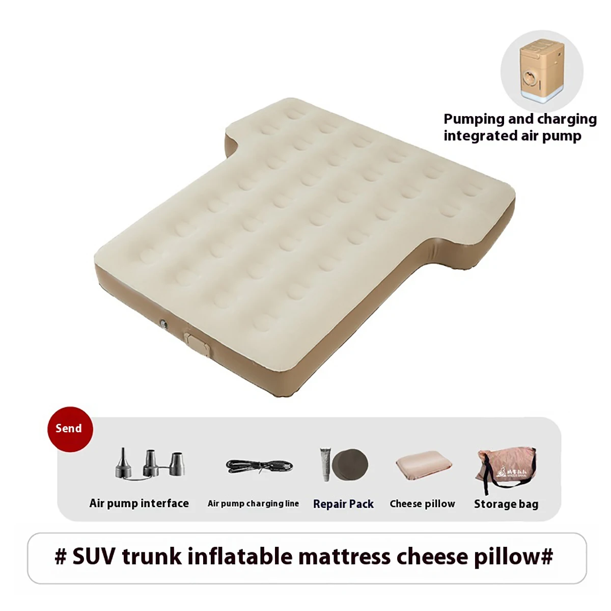 comfortable portable practical with Illuminated button air pump SUV trunk inflatable bed for camping and sleeping in car