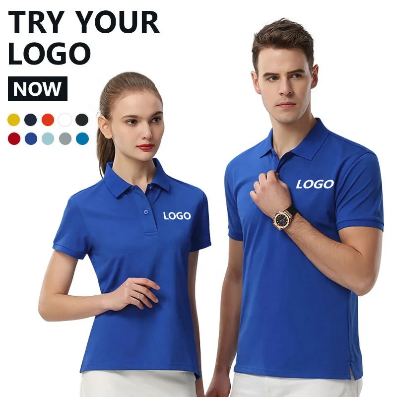 Wholesale work uniform business polo shirts blank embroidered 100 polyester mens plain golf polo t shirt with custom logo