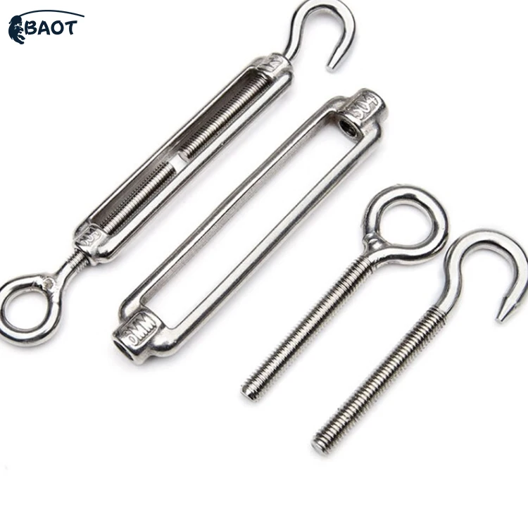BAOT Heavy Duty M6 Stainless Steel Ss 316 Hook Eye Turnbuckle for Lifting Marine