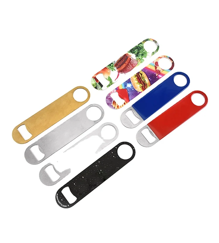 Promotion Gift Sublimation Blank Metal Beer Flat Bottle Opener Custom Stainless Steel Bar Blade Bottle Opener