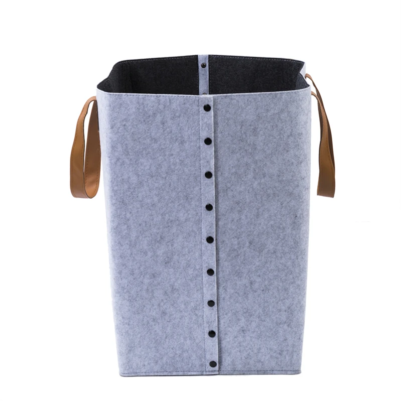 Portable Collapsible Hamper Dirty Clothes Toys Laundry Basket Wool Felt for Laundry Storage Use