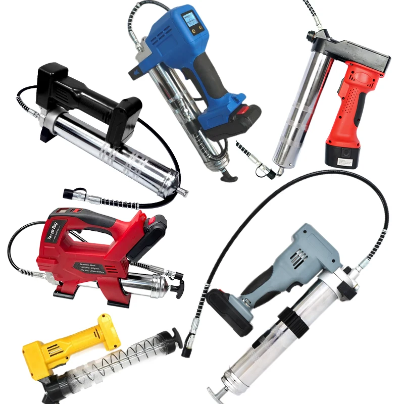 10000psi High Pressure Portable Lithium Electric Grease Gun Rechargeable Cordless Lubricating Oil Filling Machine For Excavator