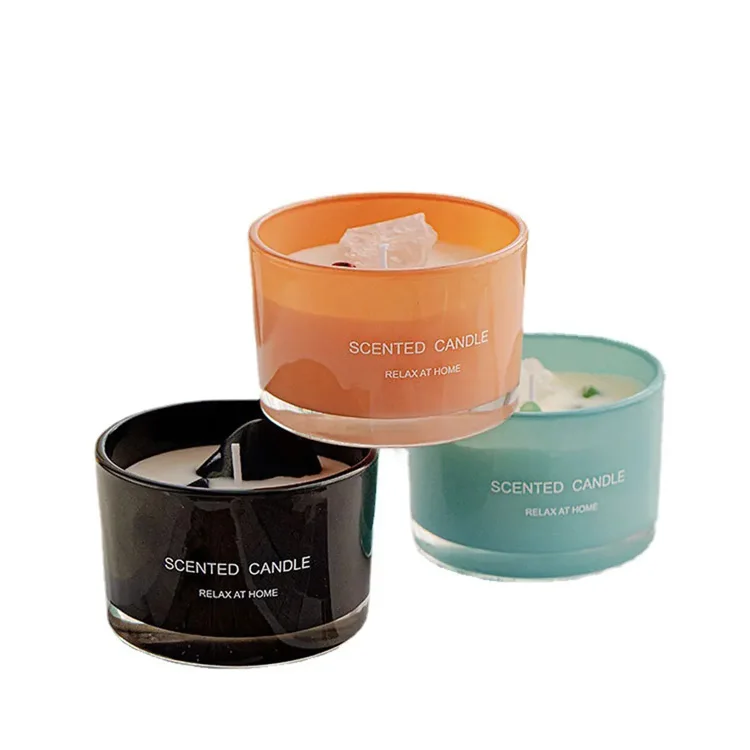 Customized Private Label Soy Wax Crystal Stone Scented Candles