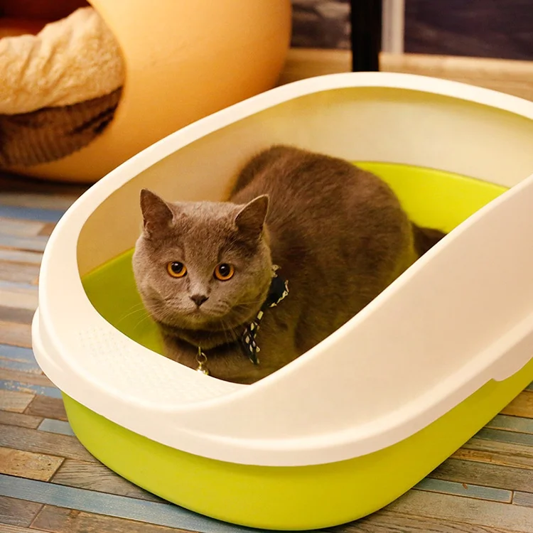 Eco-Friendly Self Cleaning Pet Cat Toilet Box Large Plastic Cat Litter Box Pan With Scoop