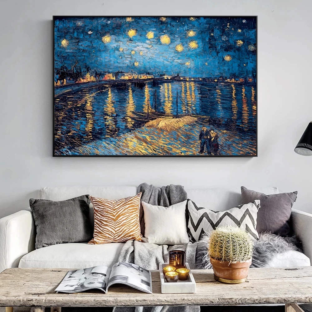 Famous Abstract Art Van Gogh Starry Night Impressionist Starry Night Canvas Print Pictures Canvas Paintings