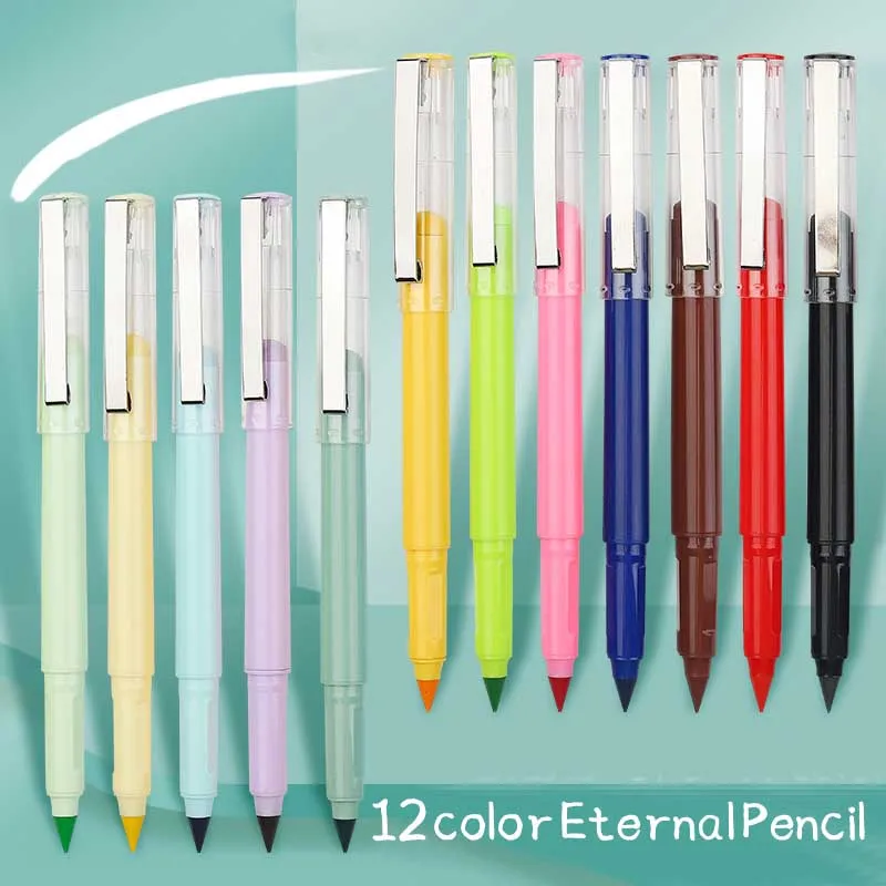 New Design Inkless Everlasting Color Pencil 12 Colors Infinity Eternal Erasable Personalized Colored Pencils For Drawing